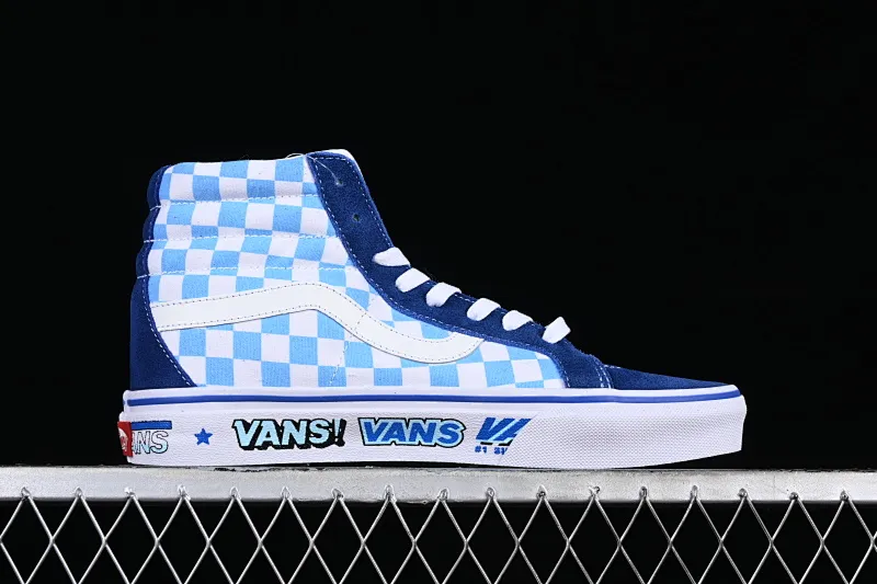 All categories Vans Vans series Vans Hi Vans high-top Vans Sk8-Hi 38 DX Vans official blue checkerboard casual canvas shoes VN0A5KRIA5I